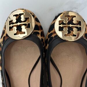 Tory Burch leopard and gold flats